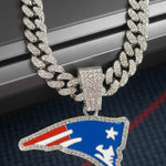NFL  New England Patriots 20Inch Necklace Pendant Chain Link Football Jewelry Photo 0