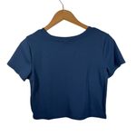 Dazy Top Women XL Blue Hawaii Graphic Embroidery Crop T Photo 2