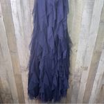 Teeze Me  Size 13 Floral Embroidered Layered Tull Belted Halter Neck Evening Gown Photo 2