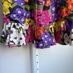 Handmade Floral Print Skirt Colorful Ruffle Midi Elastic Waist Summercore sz 18 Photo 2