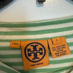 Tory Burch Green Stripes Silk & Cotton Top 3/4 Sleeves Blouse size S Photo 2