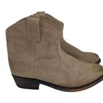Steve Madden Autry Western Bootie Suede Leather Boots Ankle Short Womens 7 Beige Photo 0