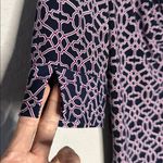 Laundry by Shelli Segal Laundry Shelli Segal Geo Shirt Dress Navy White Casual Brunch Stretch Size 8 Photo 2