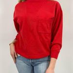 Vintage Turtleneck Sweatshirt With Ribbed Detailing Red Size undefined Photo 1