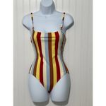 Solid & Striped  Nina Multi Color Striped One‎ Piece Swimsuit Blue Red Yellow XS Photo 3
