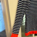 Nautica l Women's Large Navy & White Striped Boatneck Sweater Crewneck Colorblock Photo 5