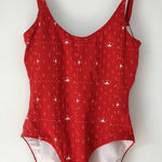 Fin & Vince One Piece Swimsuit Red Patterned XS scoop printed swim women's Photo 0