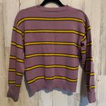 Women's M Size 6 Purple Striped Acrylic Sweater Cropped Photo 3