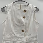 AMUR Beba White Mini Dress Women’s Size 4 Asymmetric Ruffle Hem Button Front White Photo 1