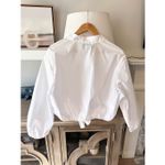 Cara Cara Rumson Top White Button Down Blouse with Tie Front Size Large Photo 3