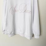 Rachel Parcell [] White Sun Daze Embroidered Graphic Oversized Crew Neck Sz Small Photo 8