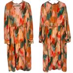 Spartina 449 NWT Edwina Maxi Dress Peach Coral Botanic Garden Watercolor Painted Photo 1