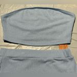 SheIn Women’s Large 2 Piece Set Skirt And Strapless Cropped Tube Top Blue NEW Photo 3