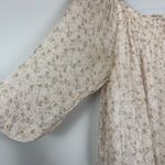 Giusy Top Women's Large Beige Floral 100% Silk Blouse‎ Dainty Cottage Feminine Photo 4