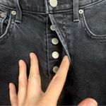 Denim Forum Black The Yoko High Rise Slim Fit Jeans 24 Raw Hem Button Fly Casual Photo 5