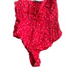 ZARA  Red White Star Print Bodysuit Size Medium Photo 5