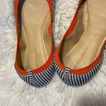 BCBGeneration  Woman's Orange Black and White Classic Striped Flats Size 10M Photo 2