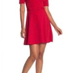 The Vanity Room Women's Red Belted A-line Mini Dress Sz L Photo 0