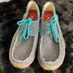 Twisted X  grey/teal lace up moccasins women’s shoe size 9 Photo 0