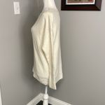 Anthropologie Boat Neck Boucle Fuzzy White High Ribbed Knit Sweater XS Photo 1