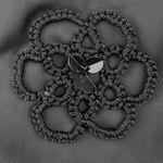 Geraldine Garcia Black Flower Sequin Beaded Embellished Crop Blouse Tank Top M Size M Photo 4