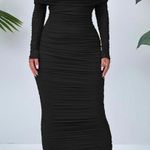 PRETTYGARDEN Womens Fall Off Shoulder Maxi Bodycon Dress Long Sleeve Ruched Photo 3