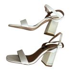 Zac Posen  Chunky Heel Logo White Sandal Photo 3