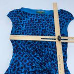 Ralph Lauren Lauren Dress Womens Size 4 Blue Print Twist Front Cap Sleeve Photo 4