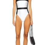 PQ X Haleyy Baylee Haley Belted One Piece in Milano Medium Womens Swimsuit White Photo 0