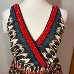 Charter Club  Ikat printed beaded midi sundress brown‎ red size 4 Photo 1