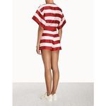 Zimmermann NWT $650  100% Silk Wonderland Boxy Tee Blouse Burgundy Stripe Size 6 Photo 1