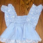 Goodnight Macaroon Blue Ruffled Top Photo 1