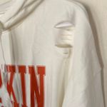 Boutique Women’s White Pumpkin Spice Distressed Hoodie Sweater size Large Photo 3