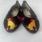 Vtg Beverly Feldman poodle dog print flats Woman Colorful Embroidery Size 6AA > Photo 9