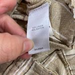 J.Jill  Tan Striped Linen Blend Split Hem Wide Leg Cropped Pants Size M Photo 3