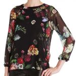 Ted Baker  Anina Oil Painting Floral Top,Size 1 US (0-2) Photo 1