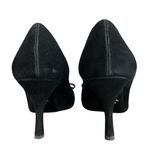 Prada  Womens Vintage Y2K Camoscio Nero Black Suede Point Toe Silver Buckle Heels Photo 8