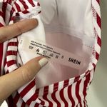 SheIn red white striped one piece swimsuit casual comfortable racerback padded Photo 4