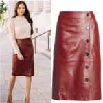 Rachel Parcell Red Grape Leather Button
Front Pencil Skirt XXS Photo 0