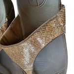 FitFlop  Lulu Superglitz Toe Post Sandals Womens Size 7 Gold Glitter Flip Flops Photo 6