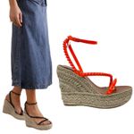 Christian Louboutin  Mafaldina Zeppa 120 Wedge Sandal Orange Size 40 Photo 1