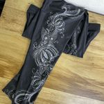 YMX Yellowman Cycling Leggings Large Womens Black Floral Tattoo Yoga Bike Photo 2