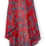 a.n.a  Orange/Red Duster Coverup beach resort pool, lightweight plus size SM floral Photo 0