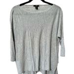 H & M grey boat neck high low long sleeve top Photo 0