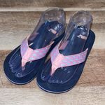 Vineyard Vines Womens Whale Slip On Classic Flip Flop Sandals Blue Pink Size 6 Photo 0