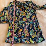 Anne cole blue floral print tunic cover up bell sleeves keyhole opening XS/S Photo 9