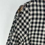 Madewell  Lightweight Cotton Gingham Checked Lace Up Bell‎ Sleeve Top Photo 4