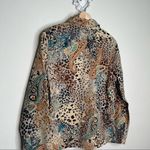 Vintage Life Style Paisley Animal Print Beaded Women's Jacket Large L Tan Photo 6
