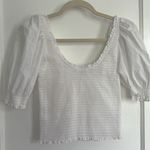Hill House Aiko Nap Top Shirred White Puff Sleeve Blouse Photo 3