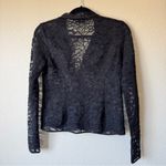 Babaton  Aritzia Black Lace Sheer Blouse Womens S Long Sleeve Whimsigoth Classic Photo 7